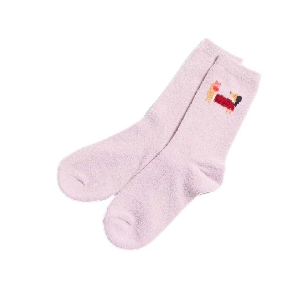 Vera Bradley Fleece Blanket Sock Set Dogs‎ Holiday Hounds Red Plush Cozy 50x80 - Picture 3 of 5
